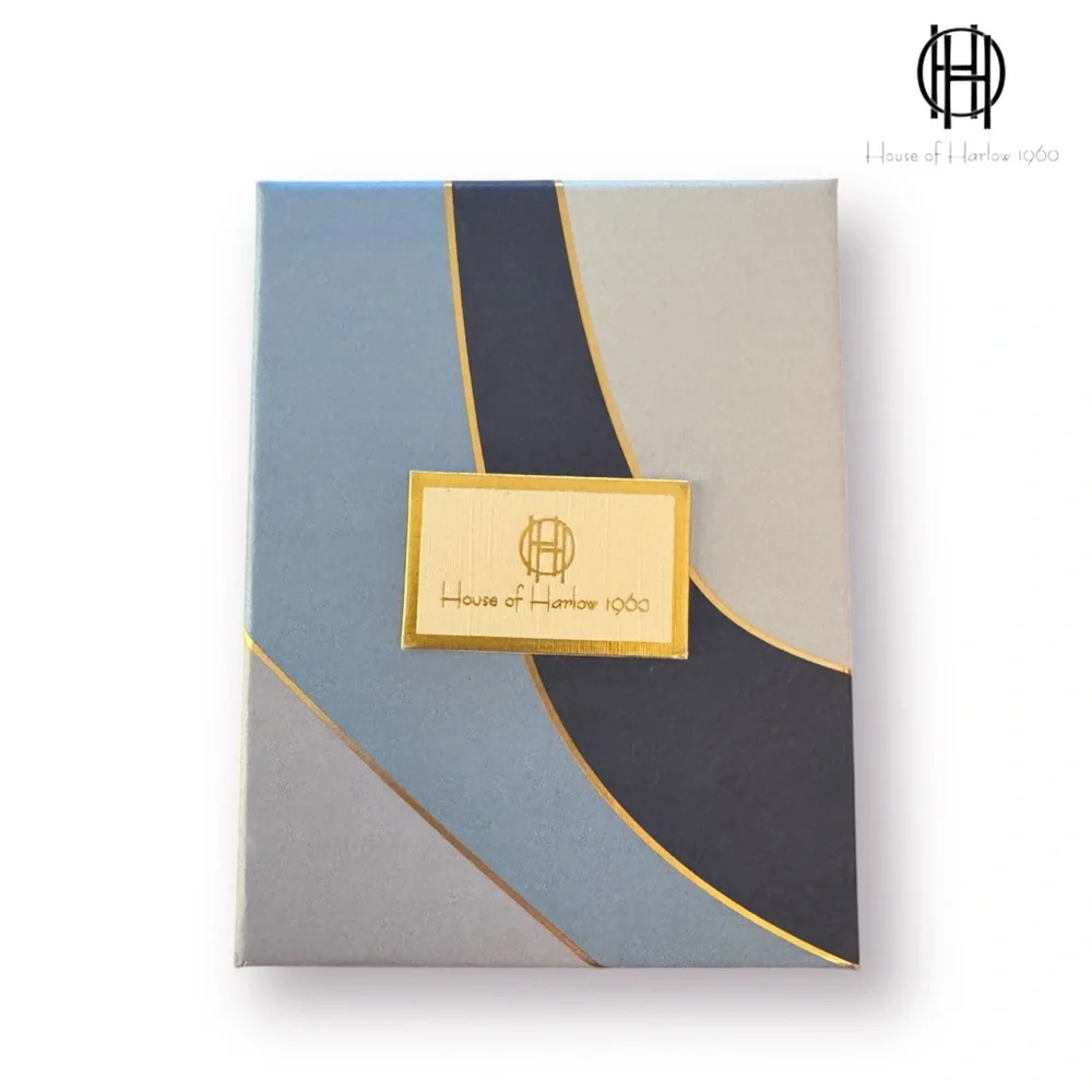 🛍️SALE🛍️ House of Harlow 1960 Blue and Gold Jewelry Gift Box